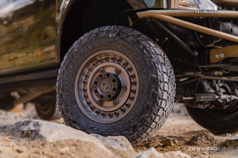 Nitto Recon Grappler A/T tire on Black Rhino wheel