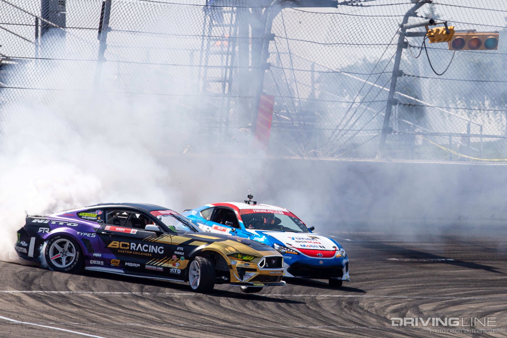 Chelsea DeNofa tandem drifting at Formula Drift Lake Erie
