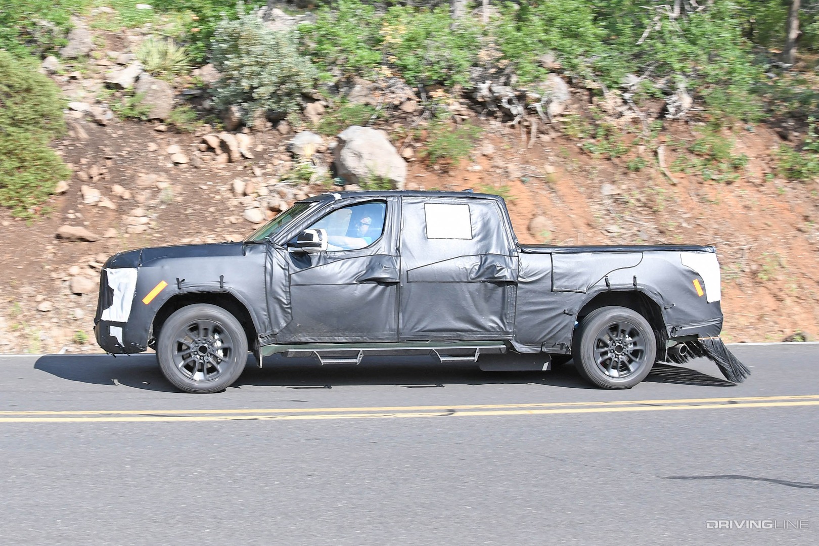 side profile Spy Photos of 2022 Toyota Tundra