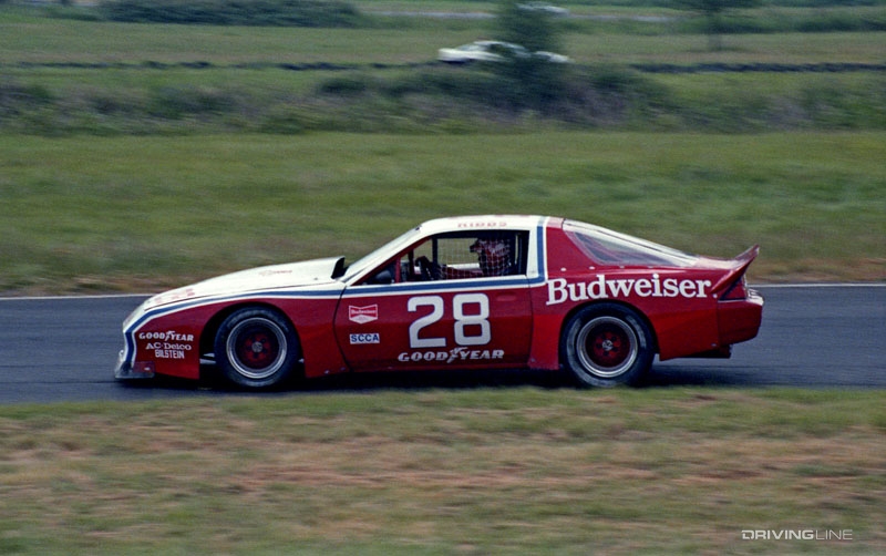 Chevrolet Camaro IMSA GTO on track in red