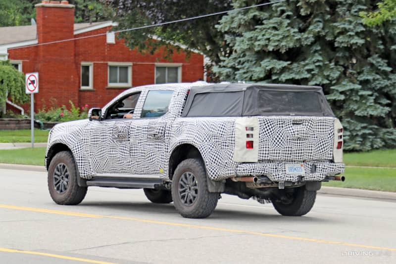 Spy Photos '23 Ford Ranger Raptor rear driver side