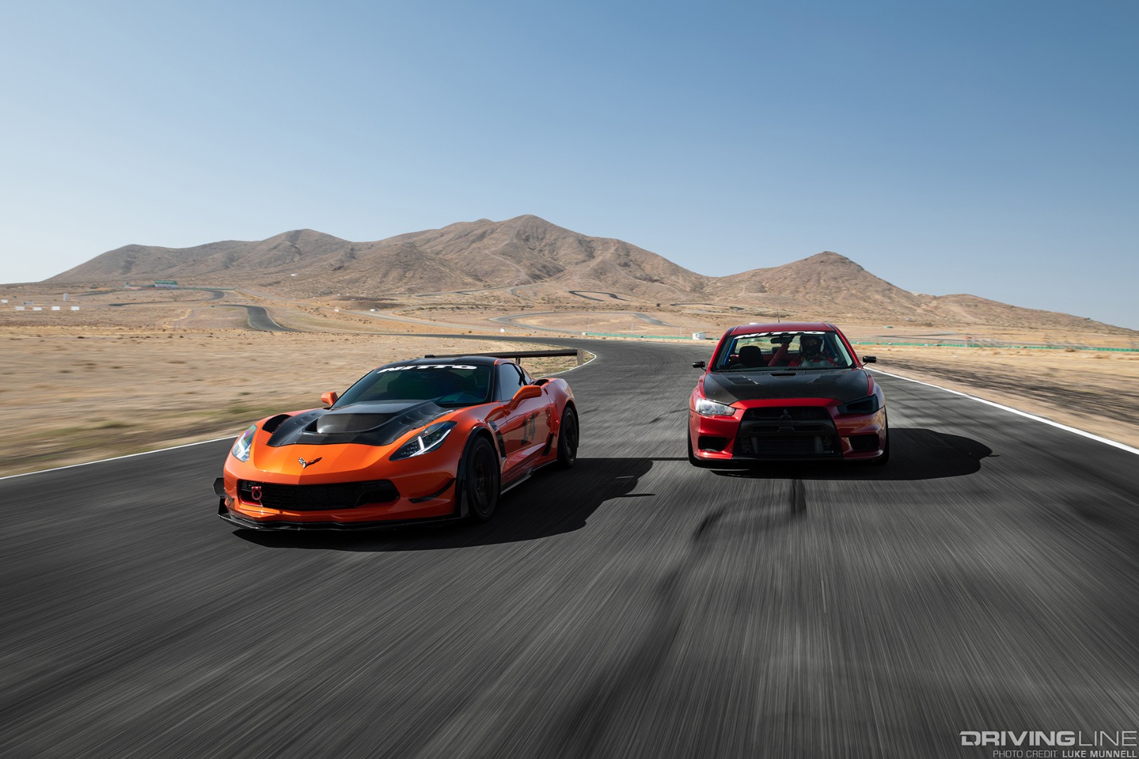 2019 Corvette C7 Z06 racing an EVO X