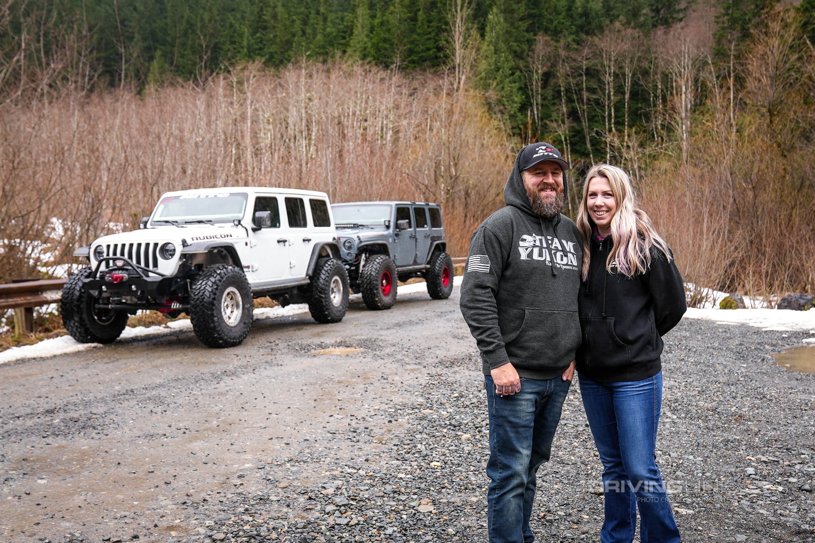 Ryon & Whitney Davis with His and Hers Jeep Builds. Both stand tall on 40" Nitto Tire Trail Grapplers.