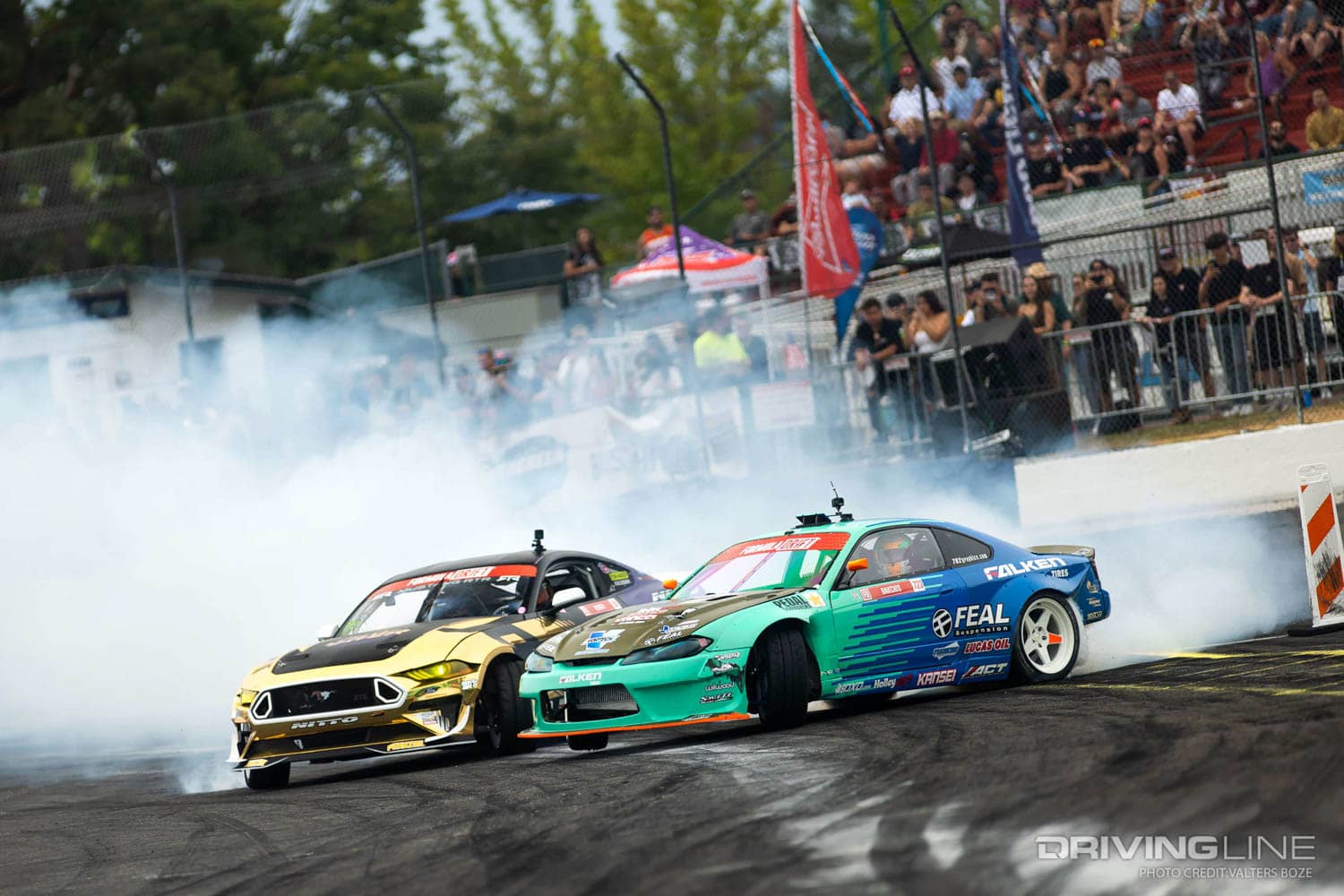 Formula DRIFT tandem battle at Evergreen Speedway during the Seattle round