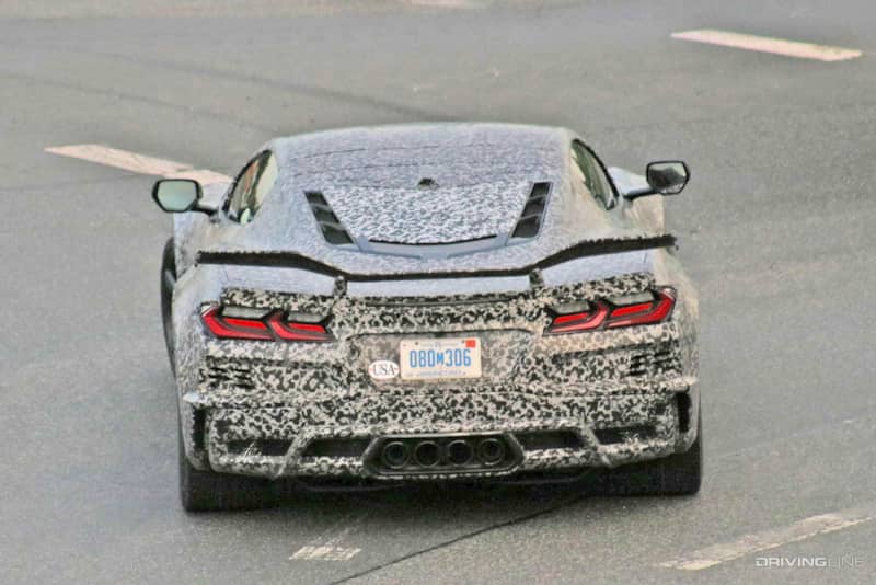 Spy Photos 2023 Chevrolet Corvette C8 Z06 Prototype rear end view