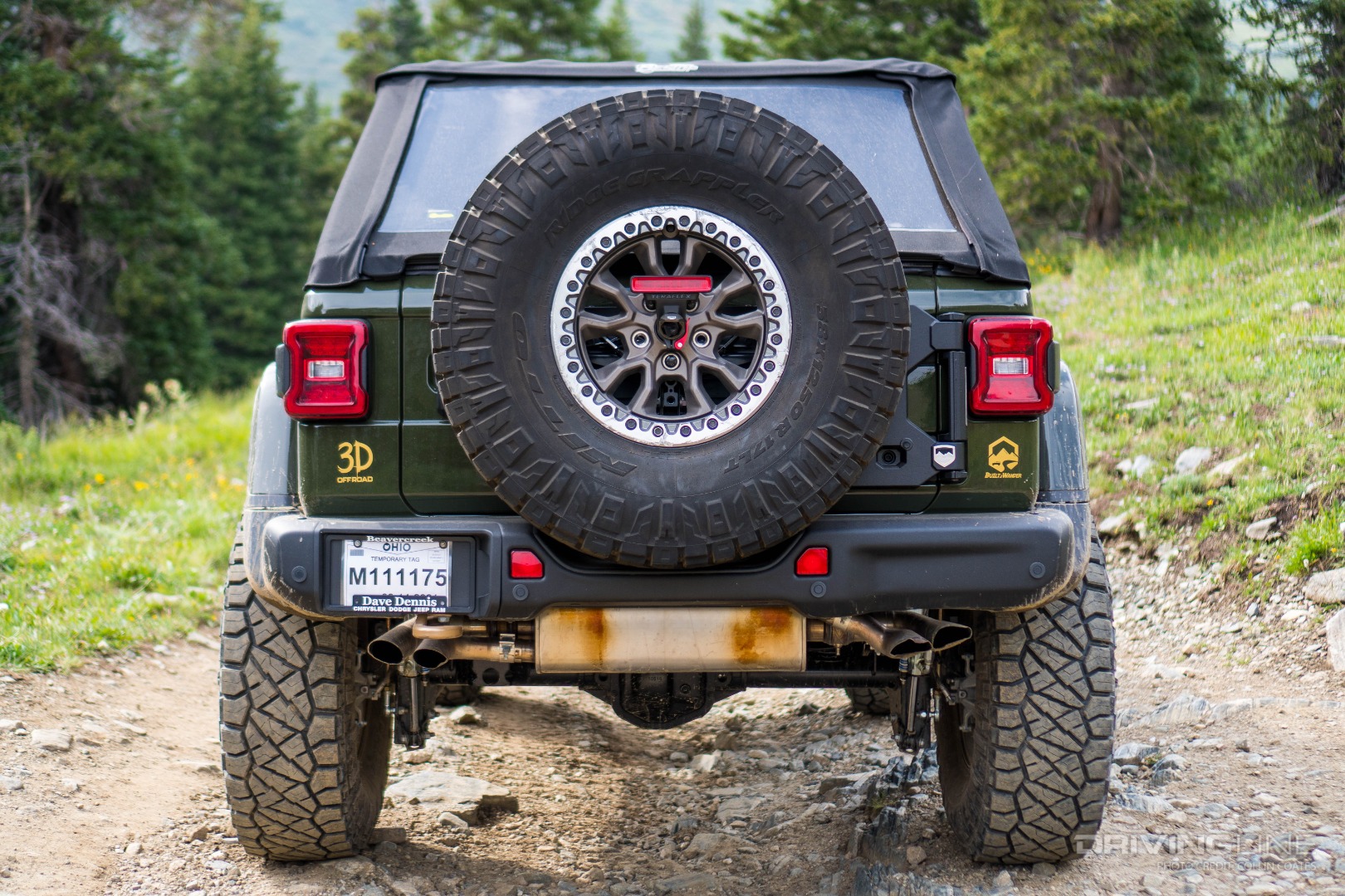 38" Ridge Grappler Review on a Jeep 392 rear view