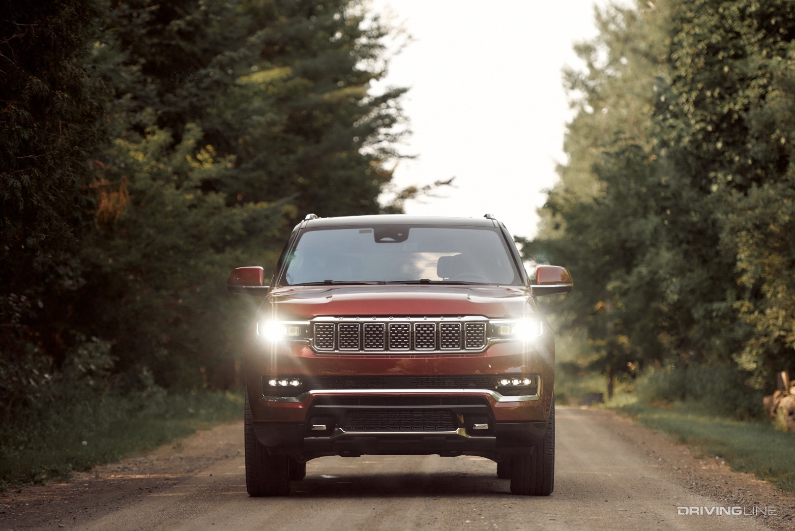 2022 Jeep Grand Wagoneer headlights on front view
