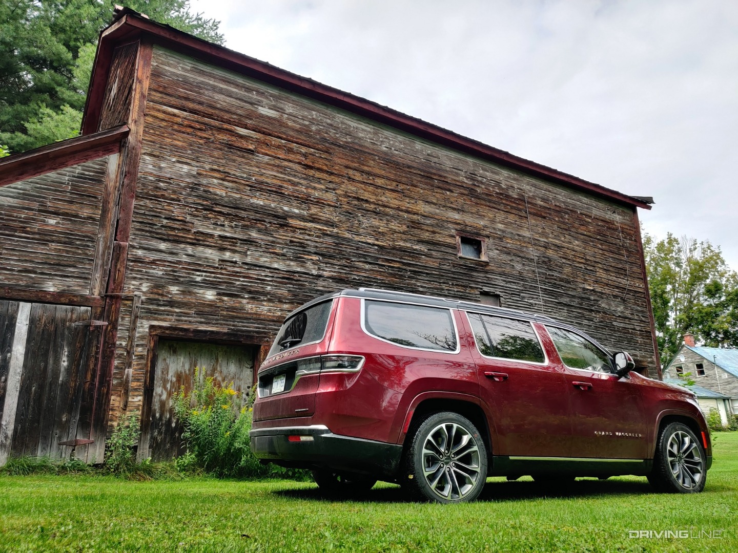2022 Jeep Grand Wagoneer rear view barn in background