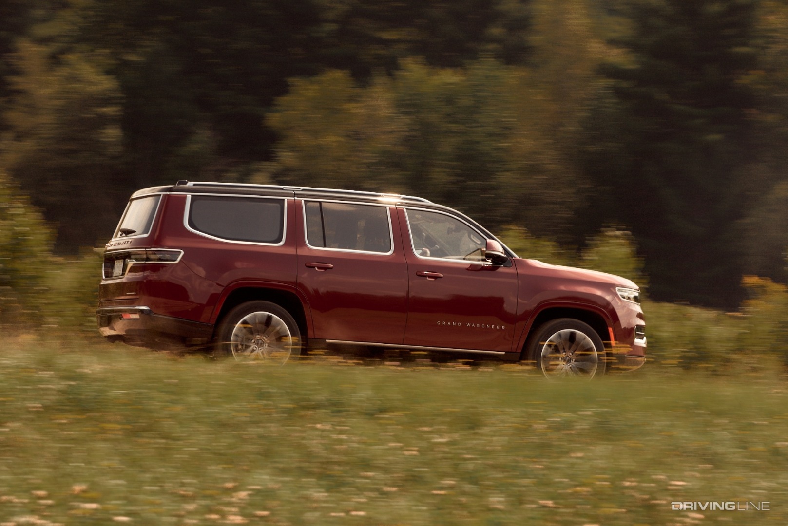 2022 Jeep Grand Wagoneer in motion side view