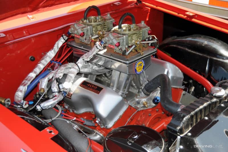 Chevrolet 409 big block V8 with dual quads