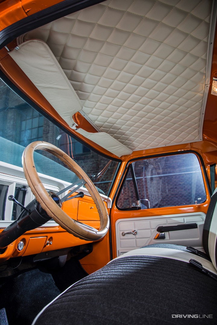 Interior of Isaias Garcia's '77 Ford F100