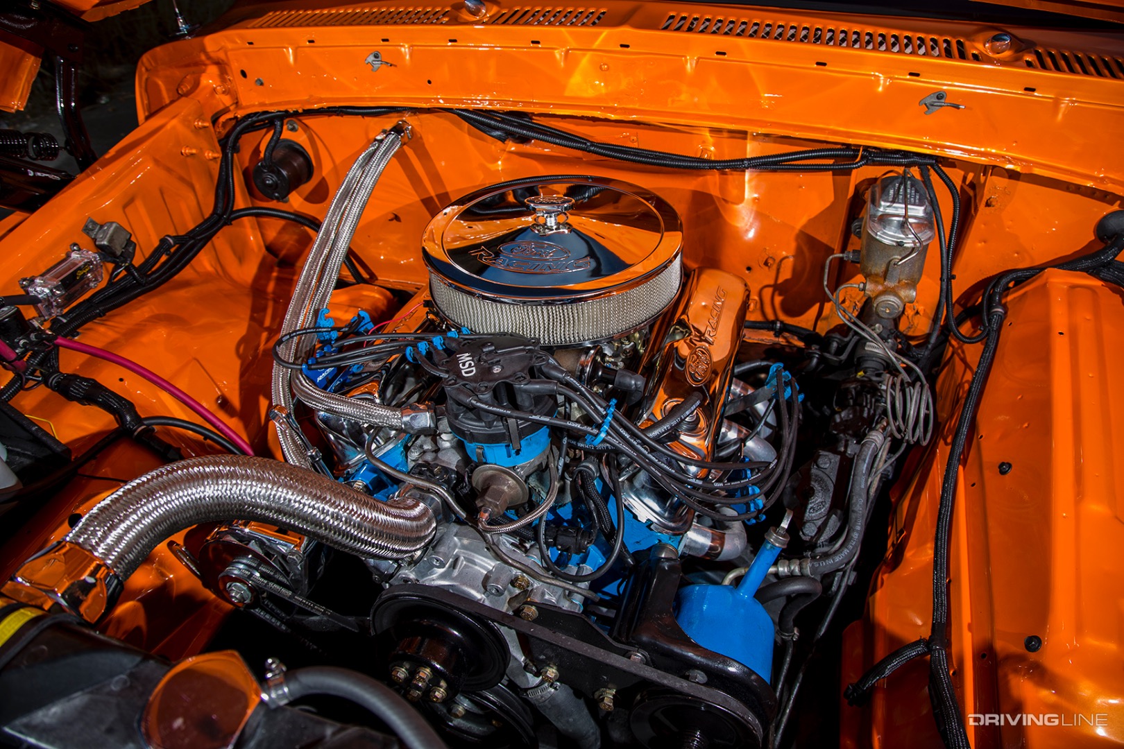 Engine of Isaias Garcia's '77 Ford F100