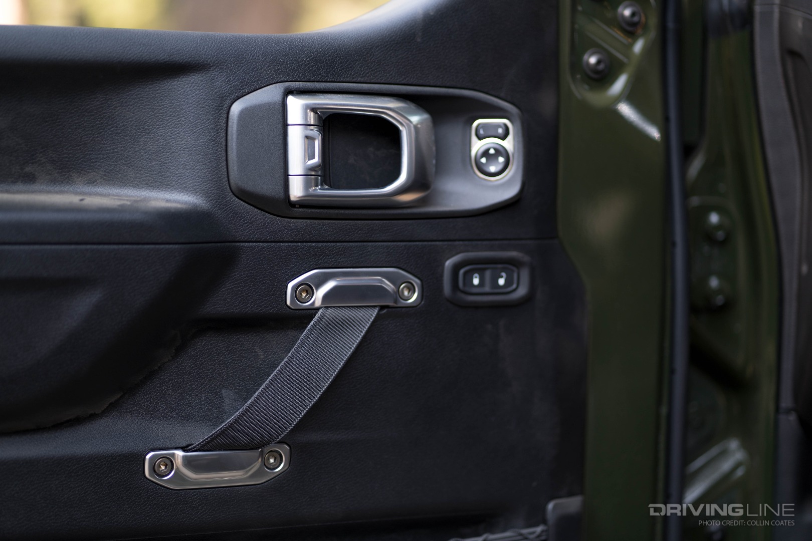 Factory Half Doors on our Wrangler 392 came with power mirrors with blind spot monitoring, proximity sensors, and power door locks.