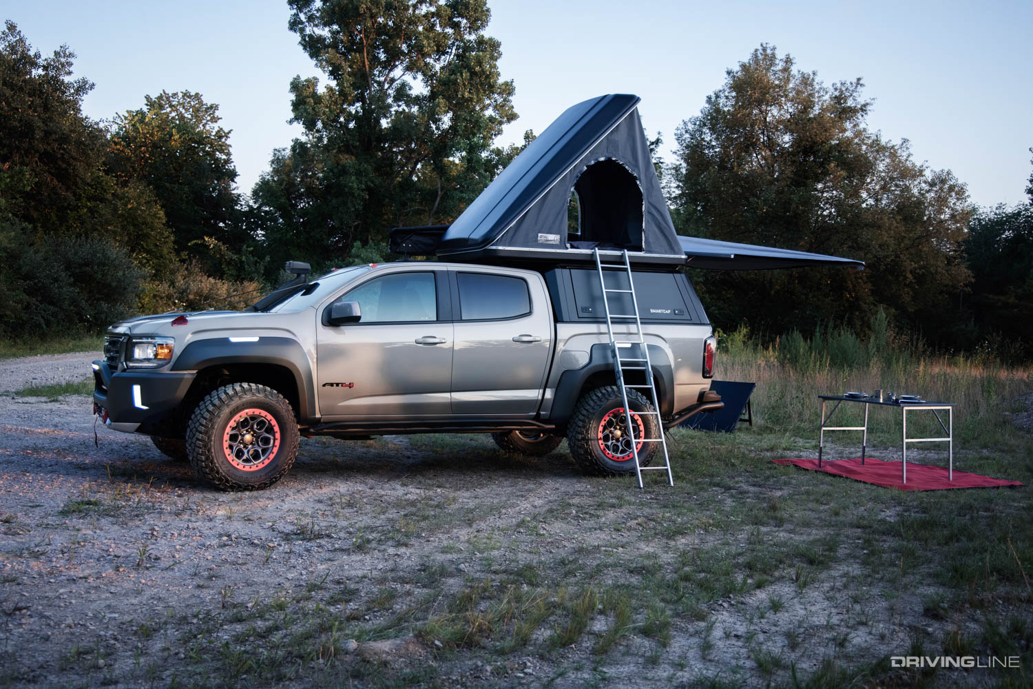 GMC Canyon AT4 overlanding concept camping set up