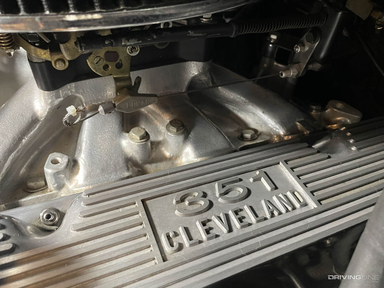 Ford 351ci Cleveland Engine valve cover detail