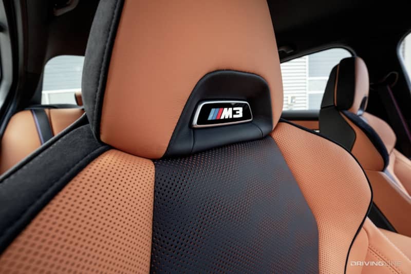 2021 BMW M3 6-speed seat logo