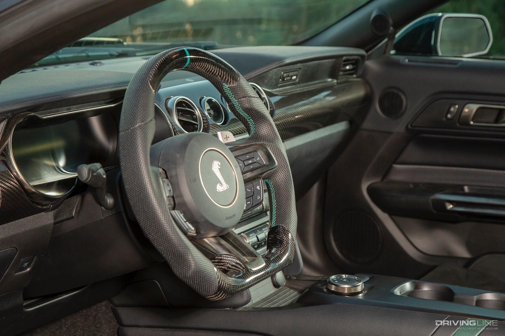 Steering Wheel of Darroll Myers' Steeda 2020 McQueen Racing Ford GT500