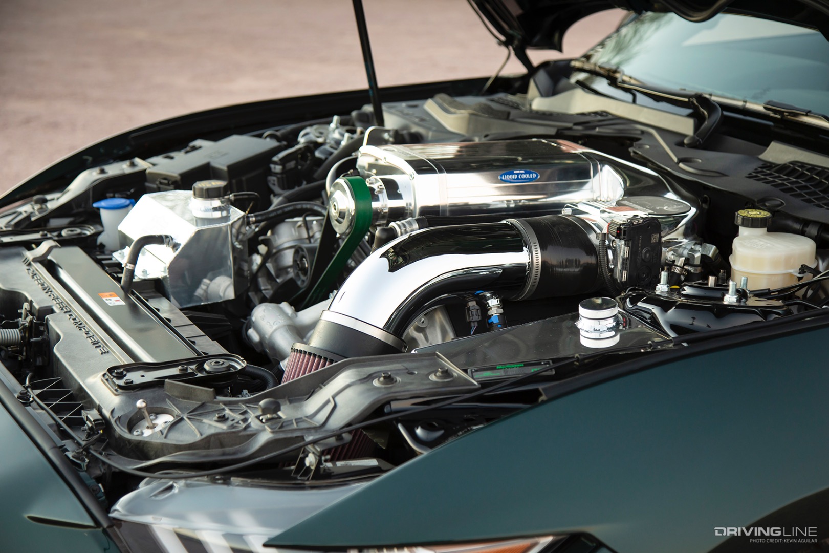 Engine of Darroll Myers' Steeda 2020 McQueen Racing Ford GT500