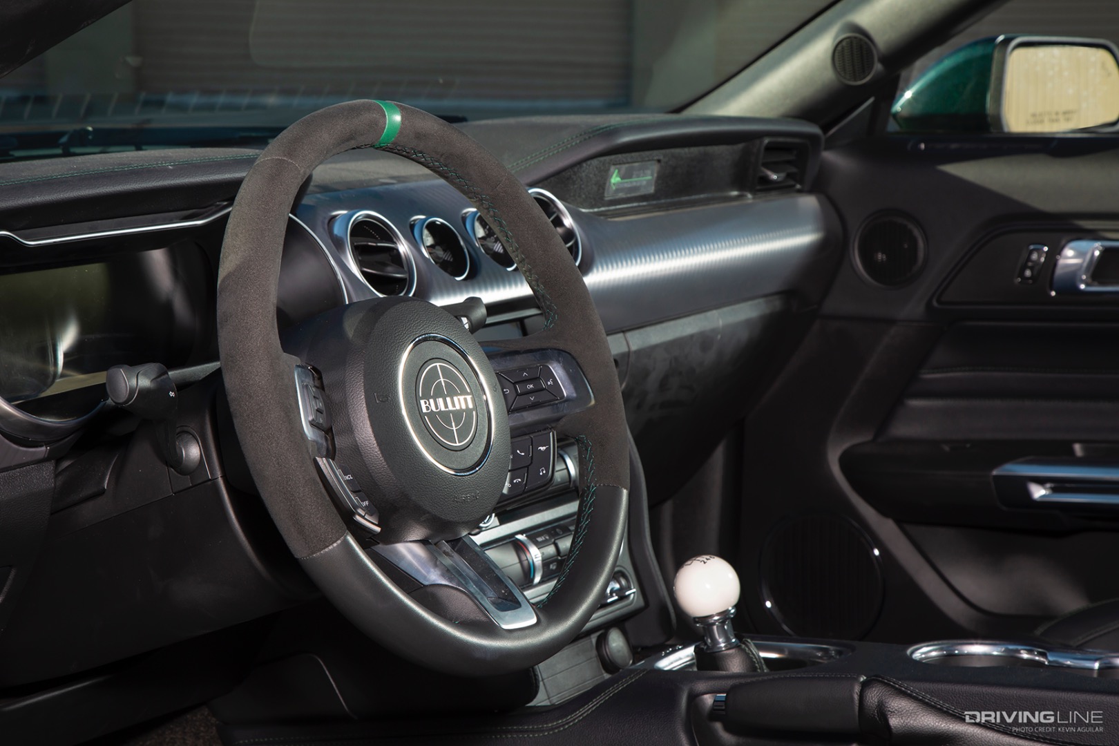 Steering Wheel of Darroll Myers’ Steeda 2019 Steve McQueen Bullitt