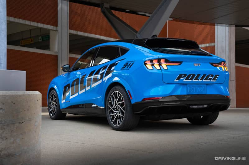 Mustang Mach-E Police Edition driver side rear view