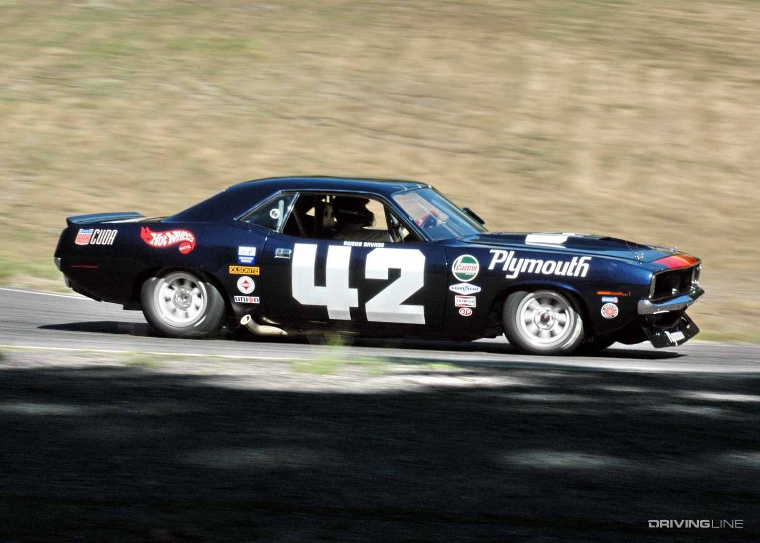 1970 Plymouth AAR 'Cuda on track