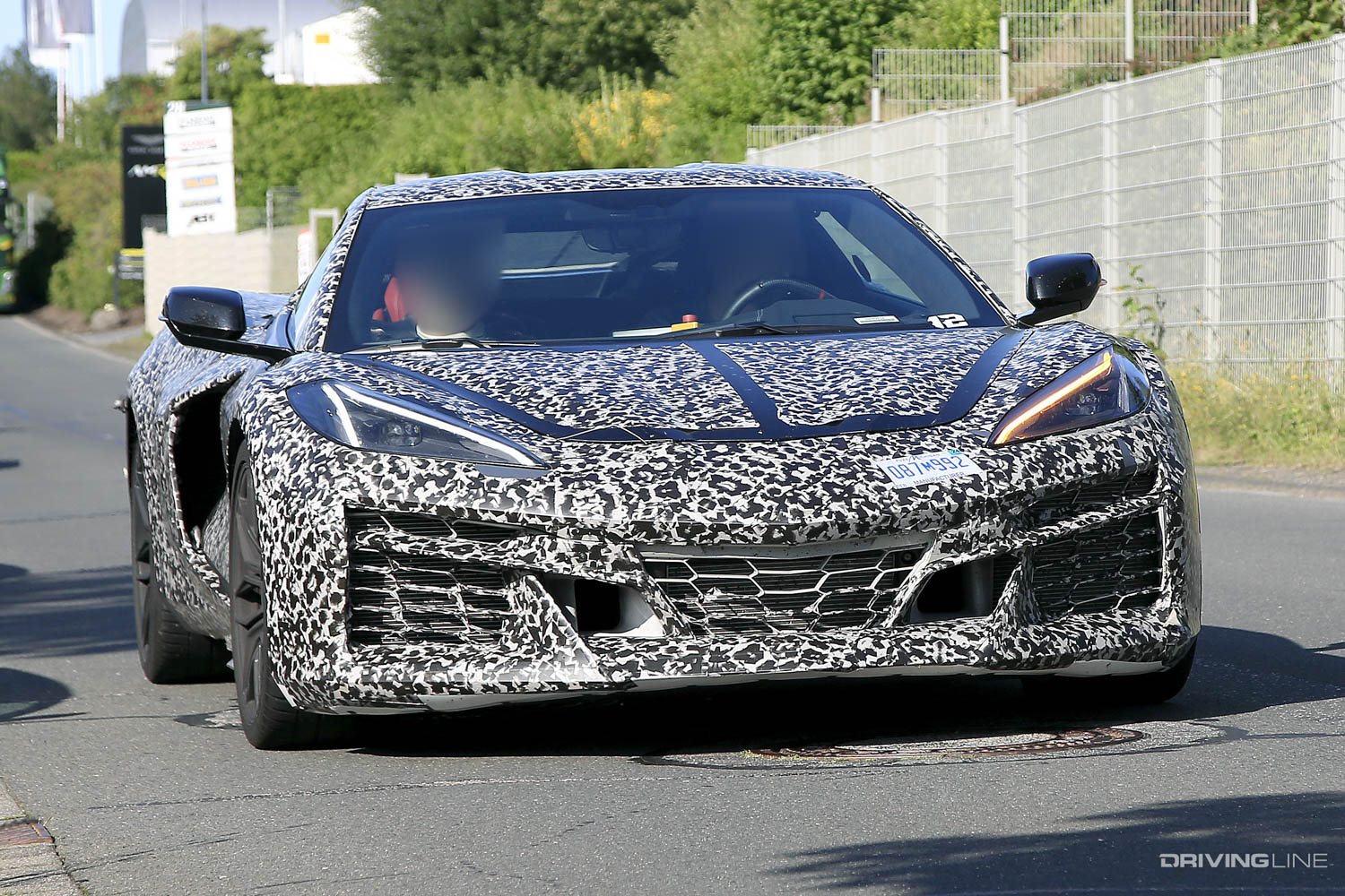 Spy Photos Hybrid 2023 Corvette C8 E-Ray front head on