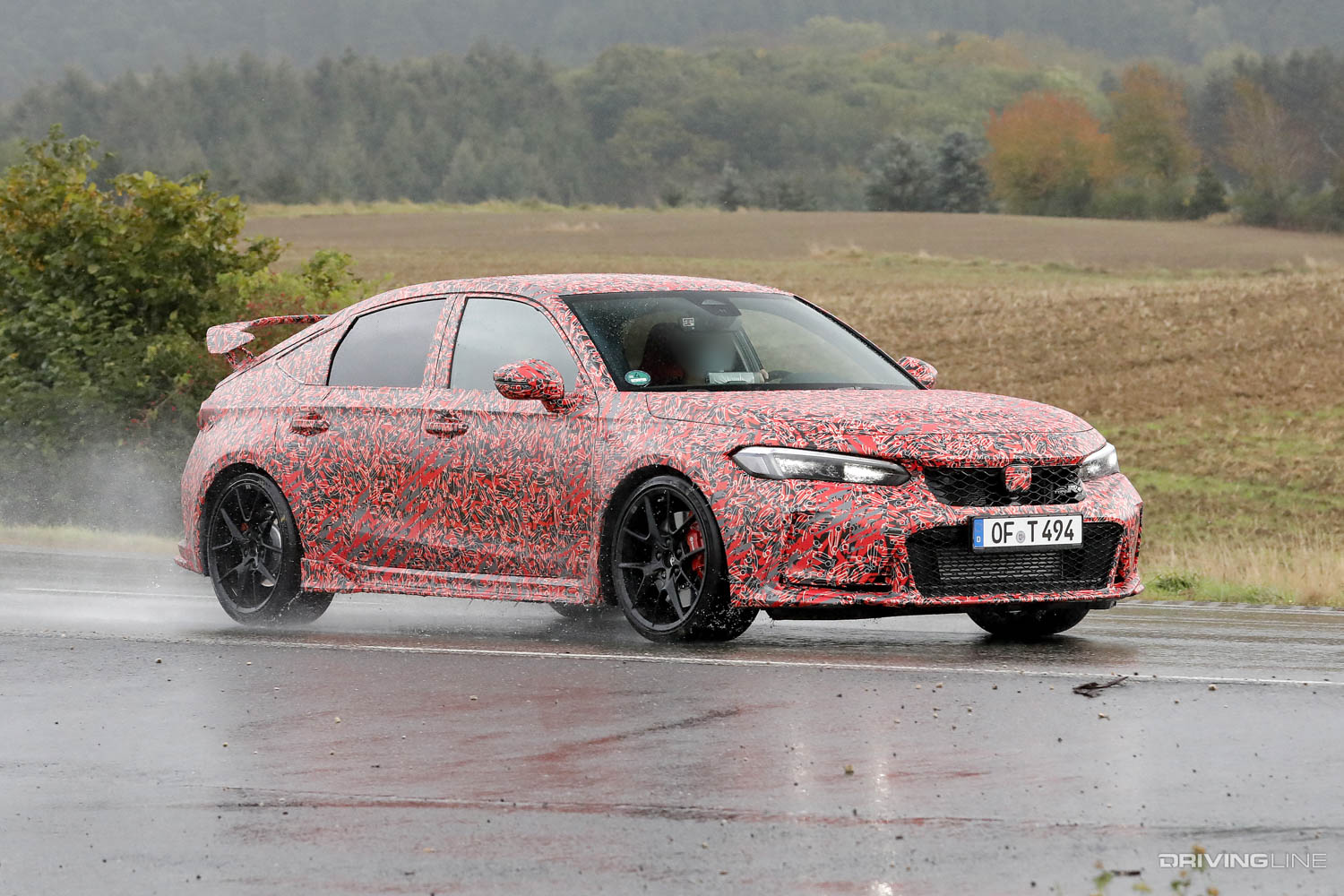 Spy Photos: 2023 Honda Civic Type R Caught Testing in Rain