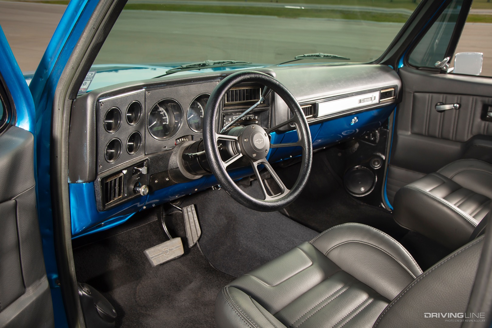 Interior of Joey VanDuser's '78 Chevy C10