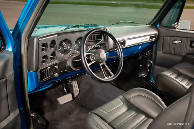 Interior of Joey VanDuser's '78 Chevy C10