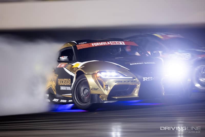 Fredric Aasbo drifting at night