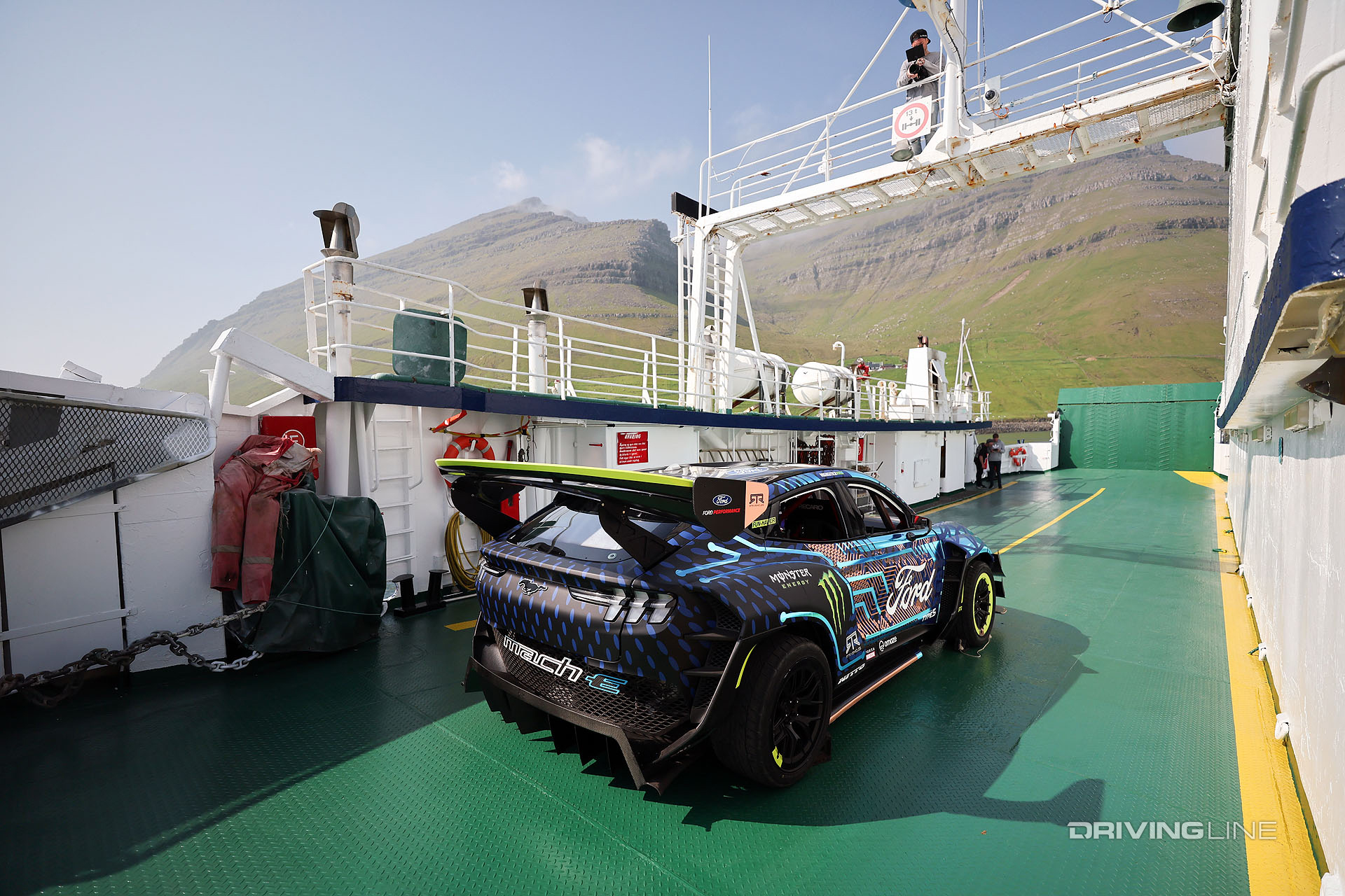 Ford Mustang Mach-E 1400 RTR on a boat to the Faroe Islands