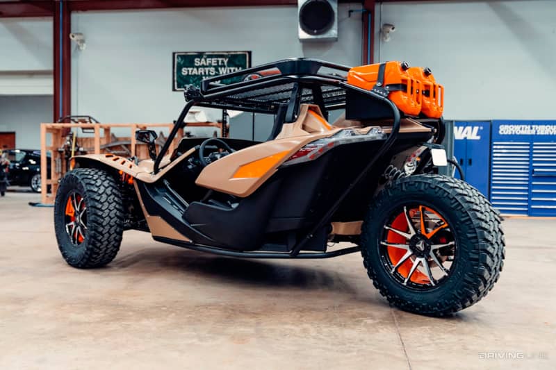 Rear of Gas Monkey Garage's 2021 Polaris Slingshot R