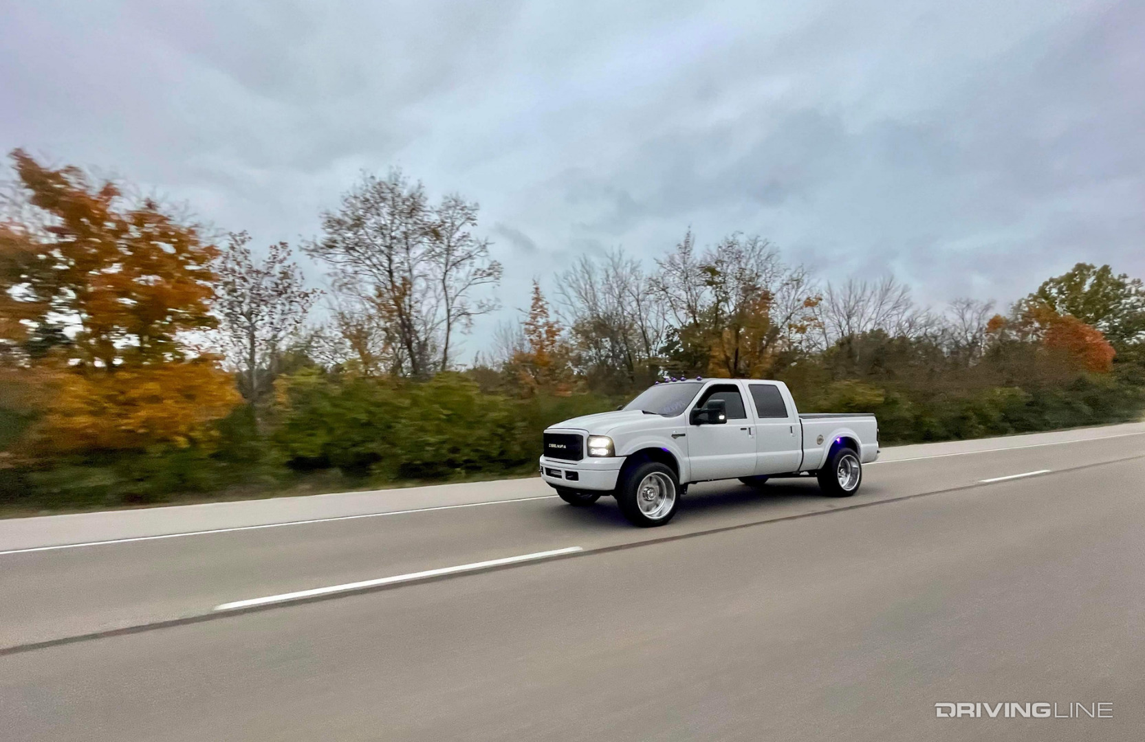 Diesel Truck Ford Harley Davidson F-350 driving on road