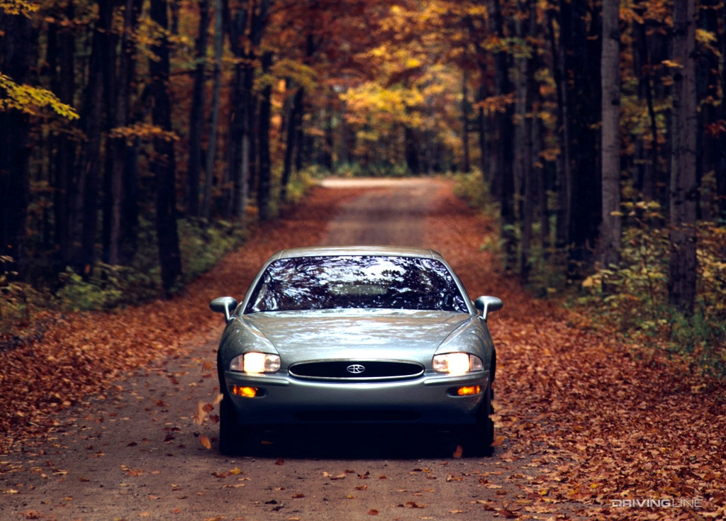 1995 Buick Riviera fall leaves front view