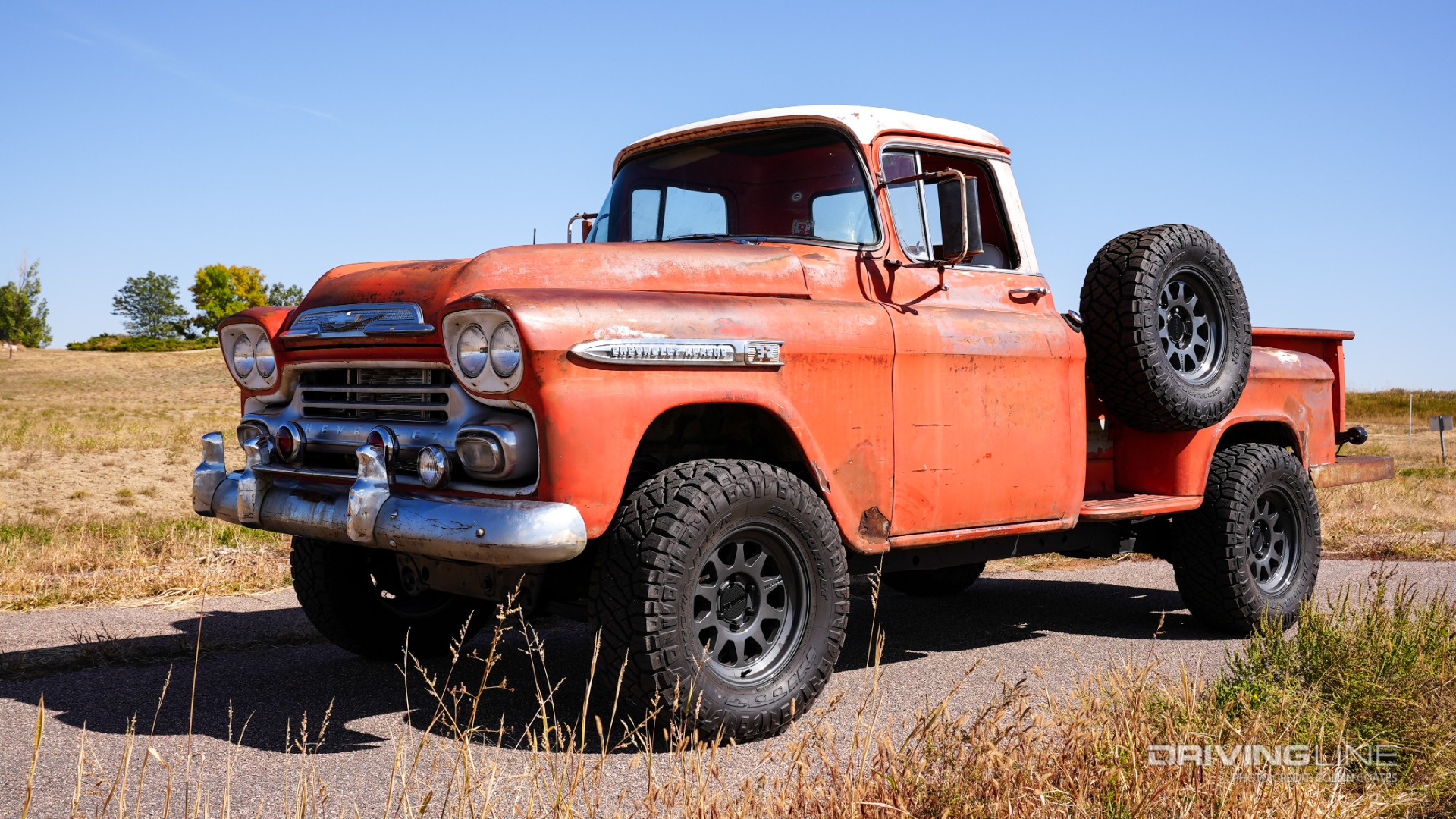 This 59’ Chevy Apache was custom built by 3D Off-Road in Colorado Springs, Colorado.