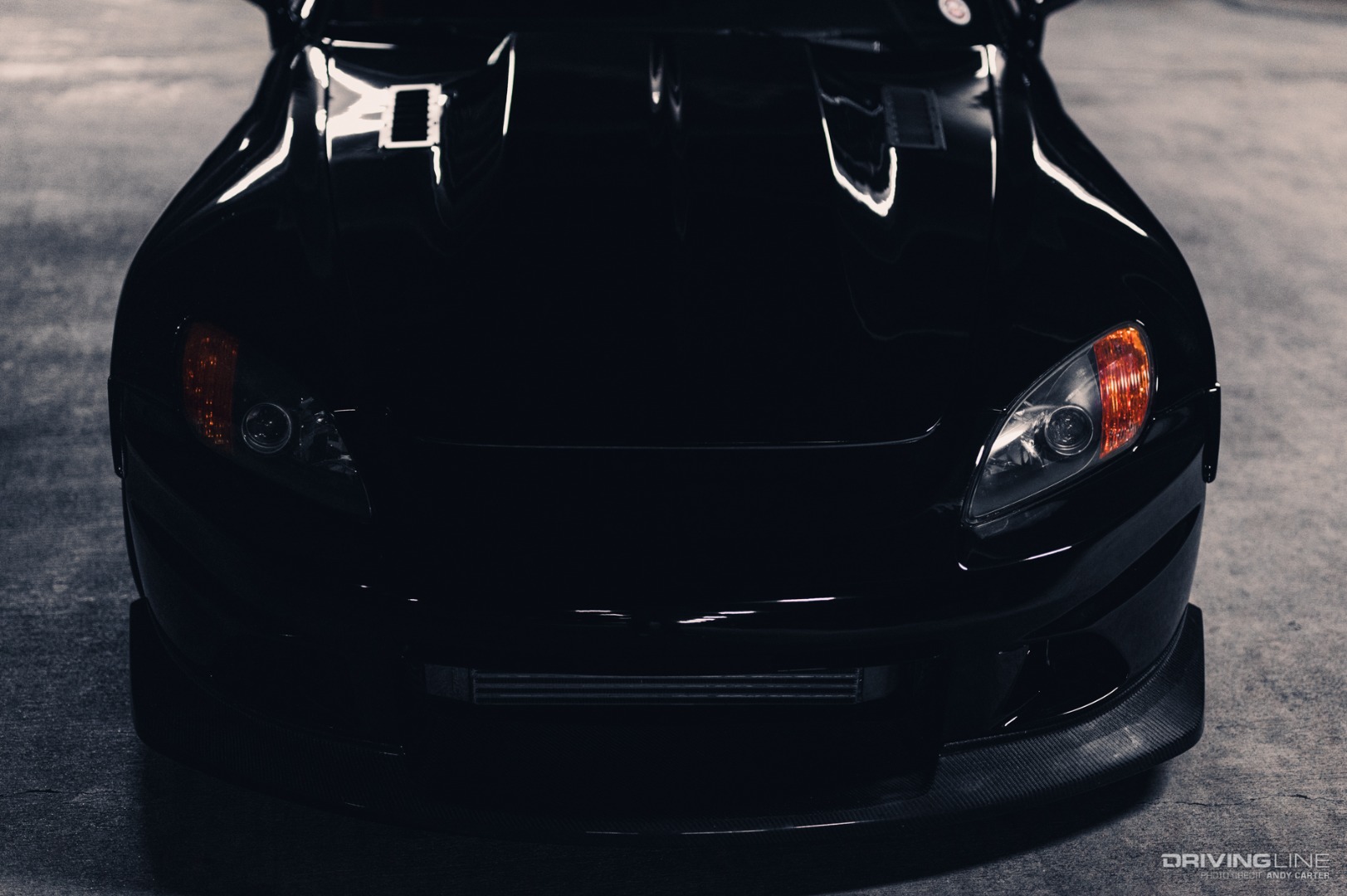 Supercharged V8-swapped S2000 top down view