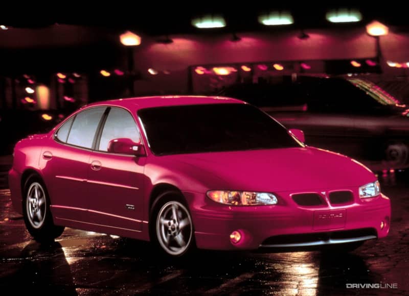 Pontiac Grand Prix GTP red 3/4 at night