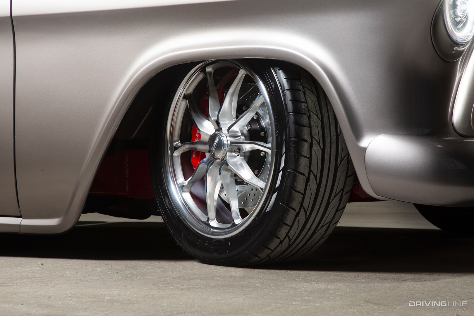 Nitto NT555 G2 tires on the front of a '56 Chevy built by Customs by Lopez