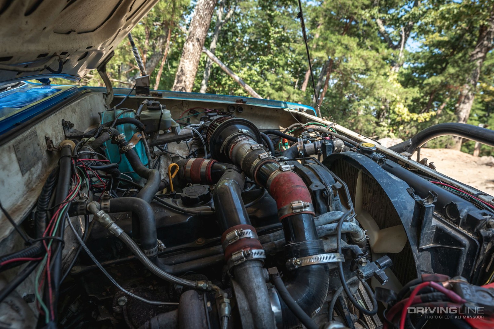 1986 sas Toyota 4Runner engine compartment 2L-T Diesel