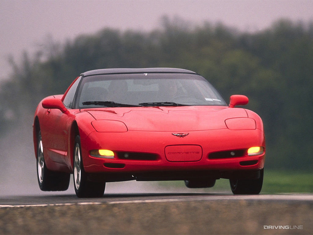 Chevrolet Corvette C5 air time on the track