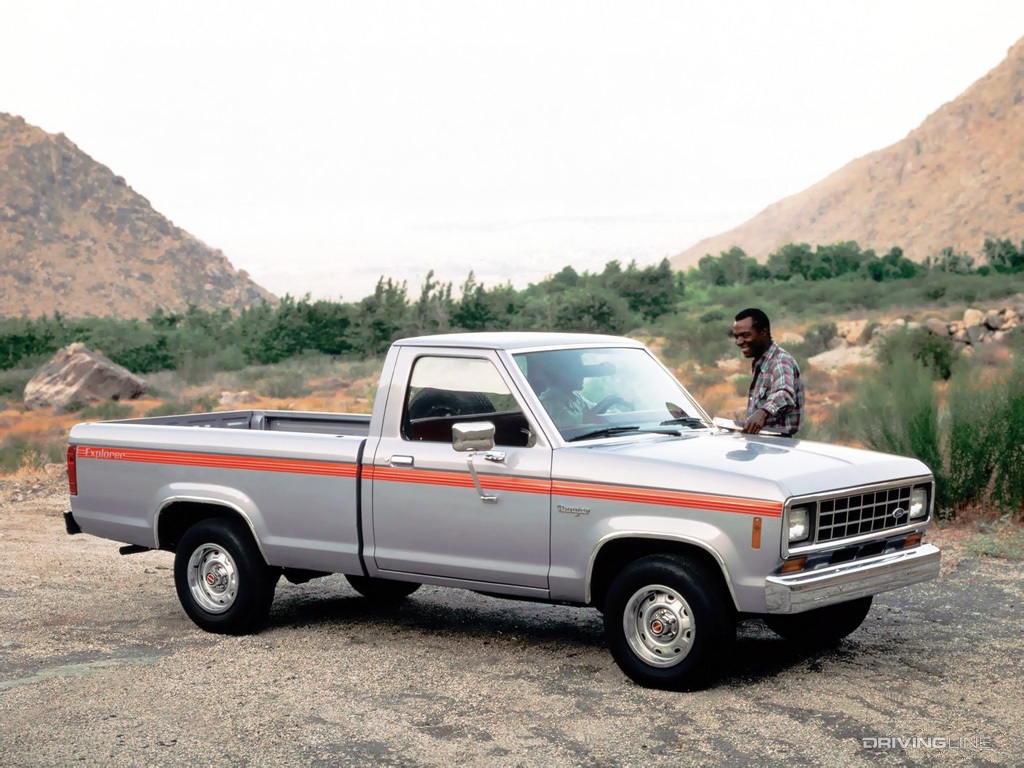 1982 Ford Ranger silver with orange stripe