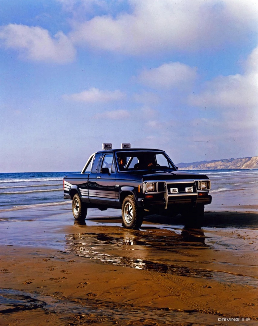 1987 Ford Ranger at the beach