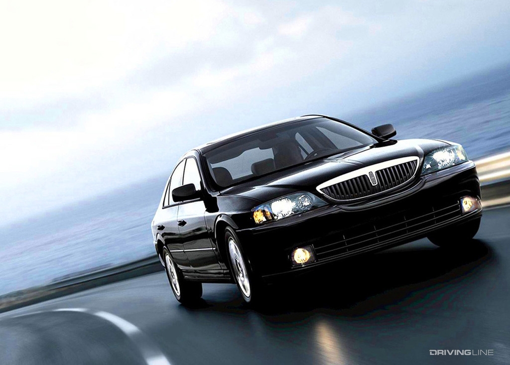 Lincoln LS cornering on ocean road