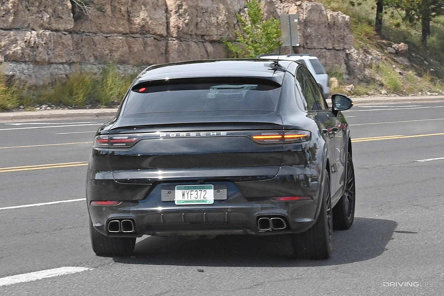 rear passenger side spy photo of 2023 Porsche Cayenne Turbo SUV