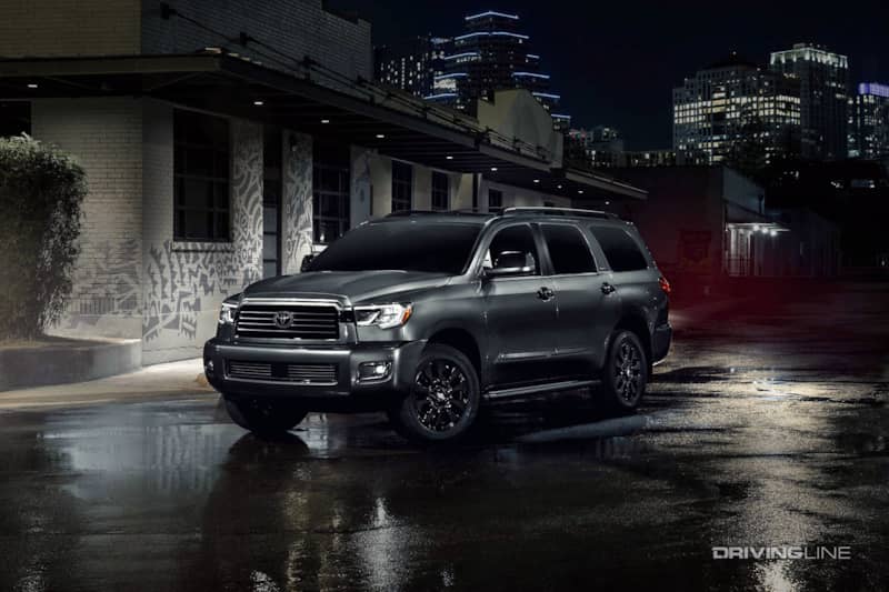 2022 Toyota Sequoia urban driving at night