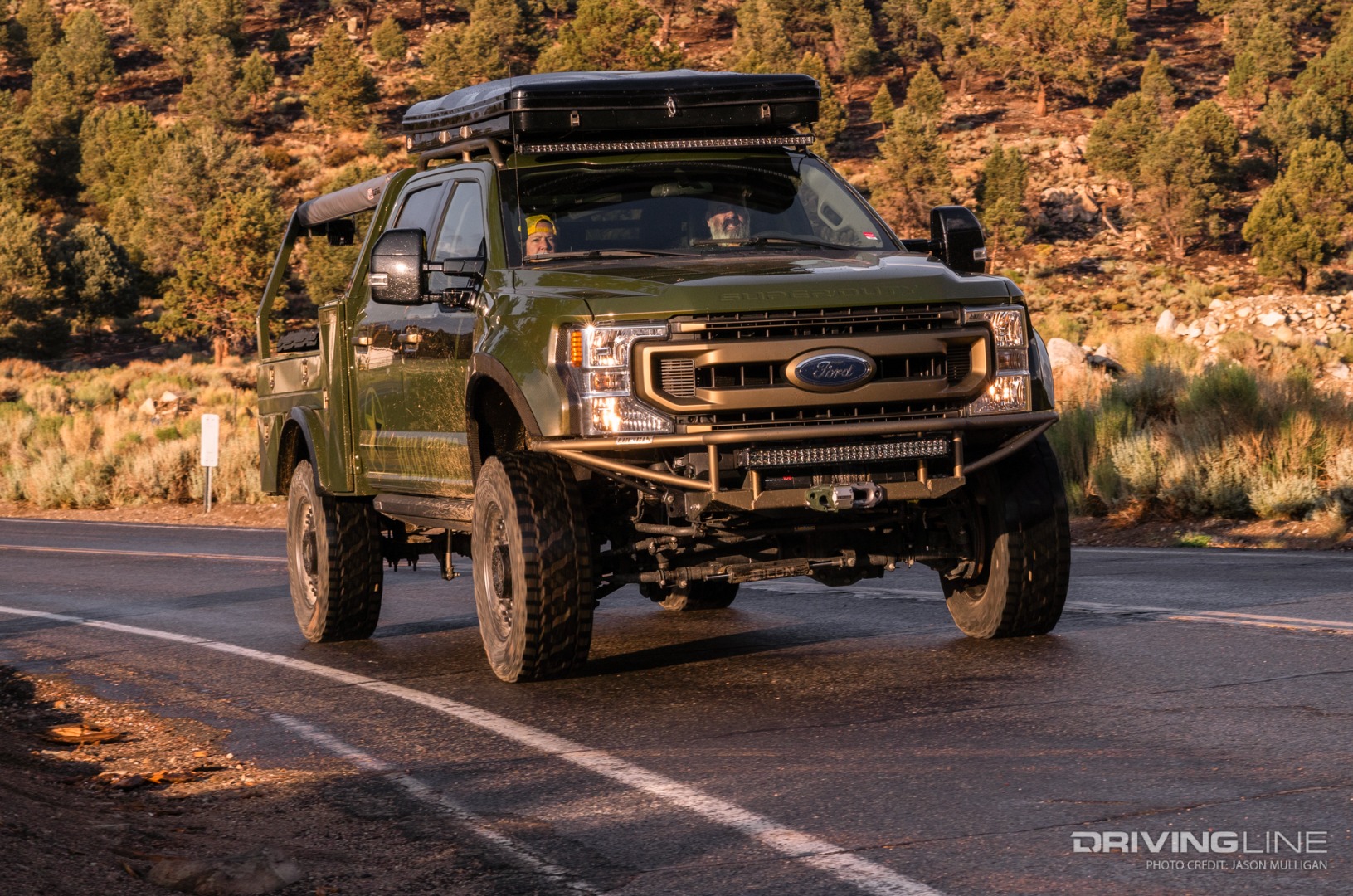 Ford Super Duty Truck testing Nitto Recon Grappler tires on road