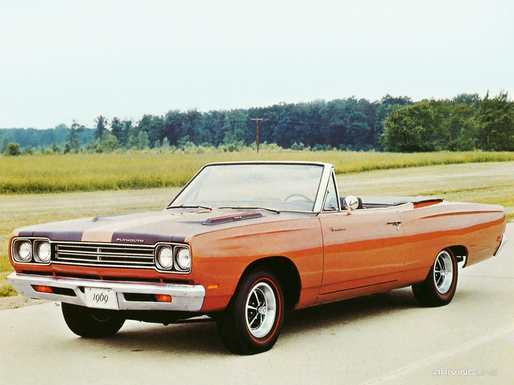 1969 Plymouth Road Runner convertible in orange