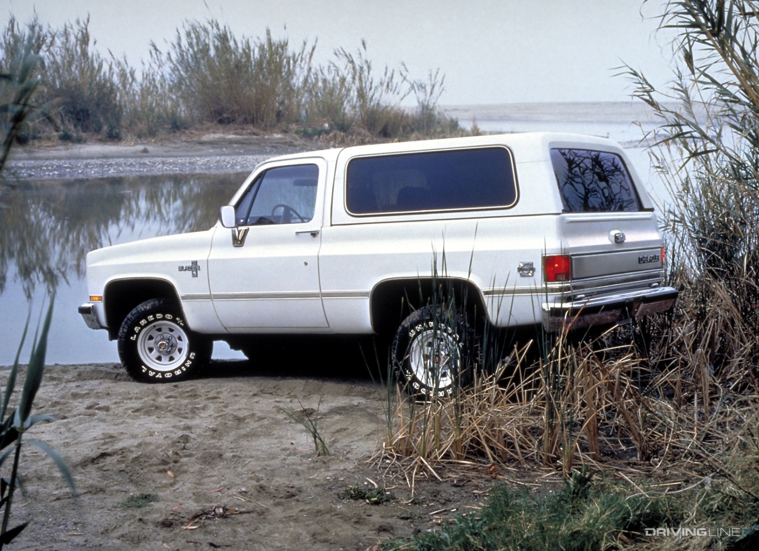 Chevrolet K5 Blazer in white parked waterside