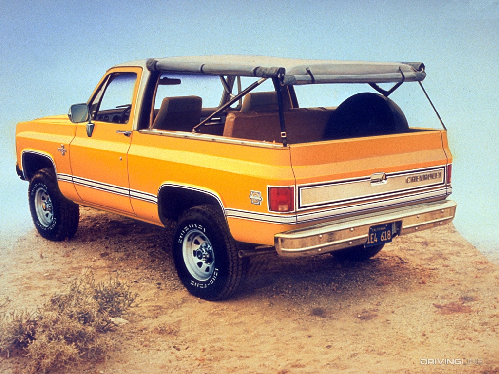 Chevrolet K5 Blazer in yellow with convertible top