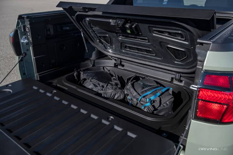 2022 Hyundai Santa Cruz cargo bed storage compartment